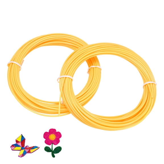 Uxcell ABS 3D Pen Printer Filament Refills, 2 Pcs Total 65.6 Feet 1.75mm Printing Filament for Most 3D Printing Pens, Yellow