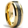 thumbnail image 5 of Metal Masters Mens Goldtone Tungsten Ring Wedding Band Black Carbon Fiber 8mm, 5 of 8
