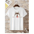 thumbnail image 4 of Playera Blanca Camiseta Unisex Estampada Perro Husky, 4 of 4