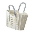 thumbnail image 2 of Cesta de lavandería plegable de plástico multifunción con asas para el baño del hogar, color blanco, 2 of 12
