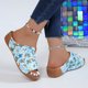 thumbnail image 5 of Bmisegm Ladies Summer Butterfly Print Leather Breathable Slope Heel Thick Bottom Large Size Fish Mouth Cool Slippers Summer Blue 7.5, 5 of 8
