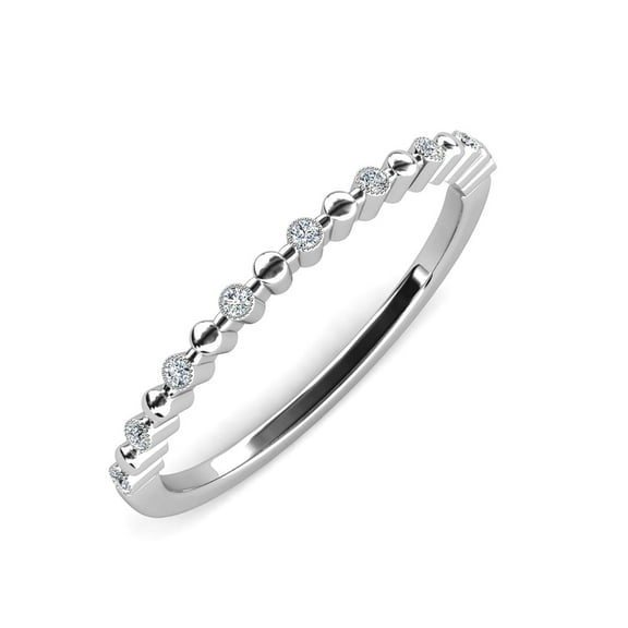 Cate & Chloe Illiana 18k White Gold Plated Ring with Round Cut Swarovski Crystals, Gift for Women