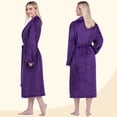 thumbnail image 4 of PAVILIA Purple Women Robe Fleece Plush Soft, Fluffy Fuzzy Cozy Warm Lightweight Bathrobe, Shower Spa House Long Robe for Women, 2XL/3XL, 4 of 9