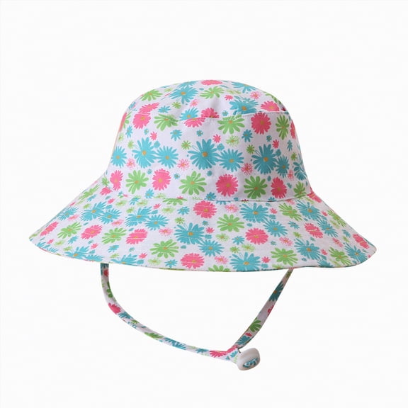 Ccpelsie Toddler Bucket Hats Baby Sun Hats with Adjustable Chin Strap Boys and Girls Hat for Camping Fishing Outdoor 3-8 Years(D,3-10 Years)