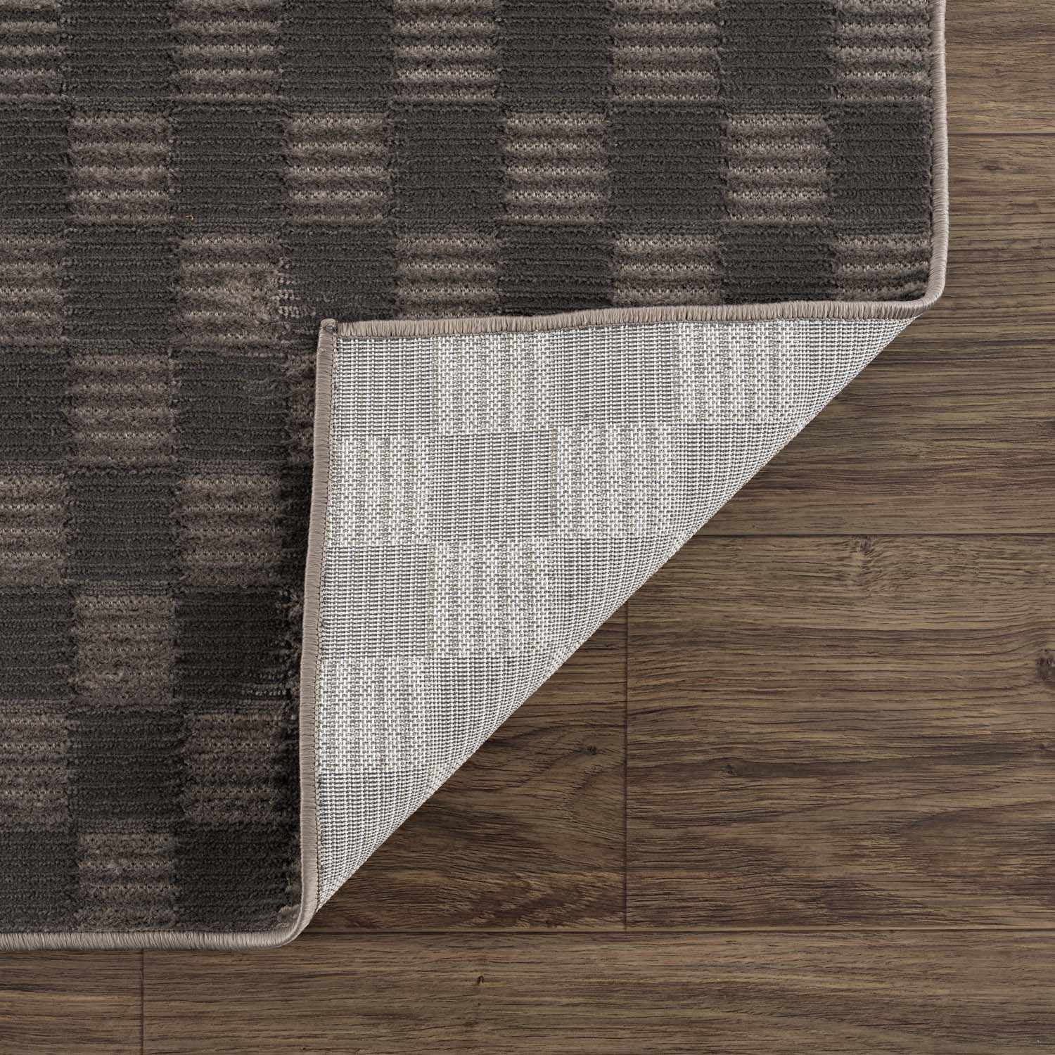 Hauteloom Truls Machine Washable Contemporary Area Rug - Modern Geometric Checkered Carpet for Living Room, Bedroom - Gray - 7'10" x 10'