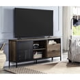 thumbnail image 2 of 28 - Inch High TV Stand in Rustic Oak and Black for Movie - Watching at Home, 2 of 3