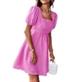 thumbnail image 4 of SAYOO Vestido de manga corta de cuello cuadrado SAYOO  moda, 4 of 9