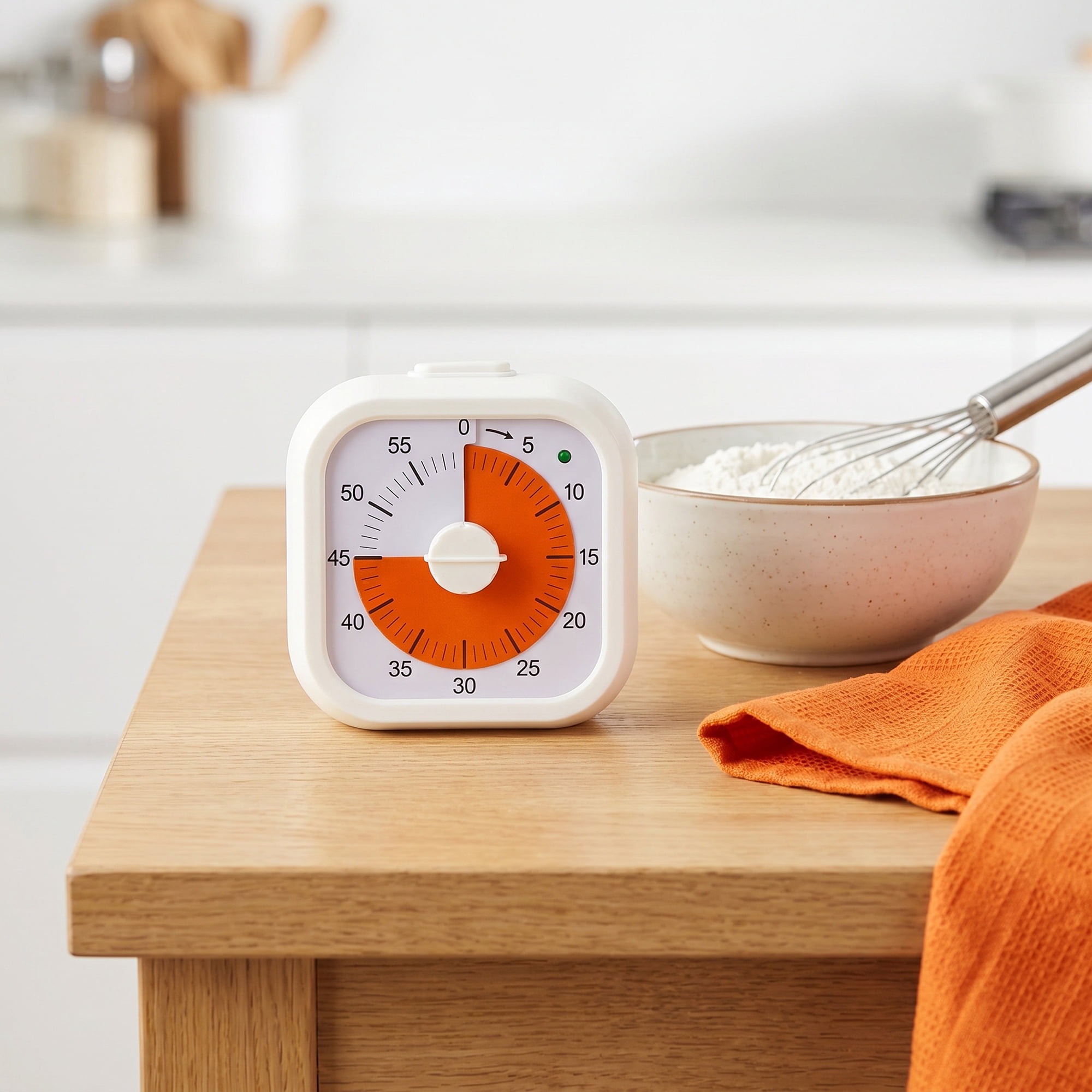 Unique Bargains Simple 60 Minute Timer Digital Visual Timer for Students White Square