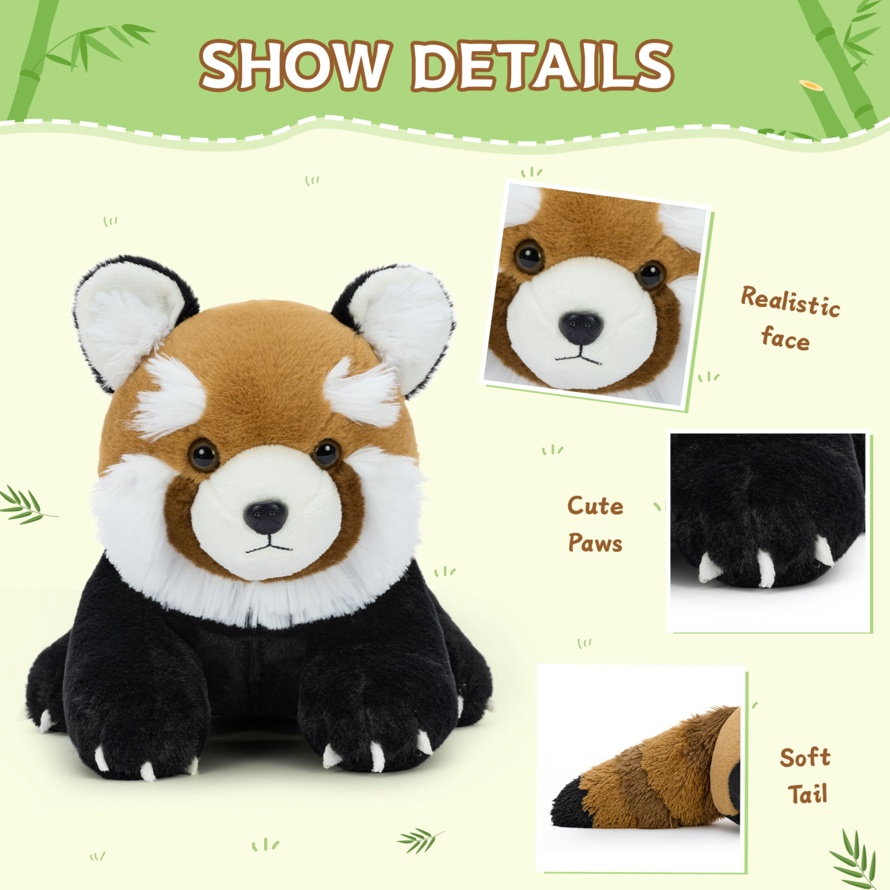 Tezituor 31'' Red Panda Stuffed Animal Giant Stuffed Panda Plush Toy