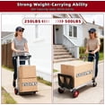 thumbnail image 4 of Aluminum 3-in-1 Folding Hand Truck, 500Lbs Heavy Duty Dolly Cart with 2 Large 6-Inch Quiet Rubber Wheels, 2 360 °   Swivel Wheels, 2 Bungee Cords, Portable Dolly for Home, Office, Warehouse, Packages, 4 of 8
