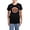 With Blue Strpe Pant, variant on - Retro 80S Weekend Forever Pajamas - Women's Short Sleeve Print T-Shirt and Pants Dark Cotton Pajama Set