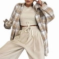 thumbnail image 2 of Women'S Button-Down Plaid Shirt Long Sleeve Lapel Plaid Shirt Business Casual Shirt Tops Plaid L, 2 of 8