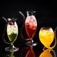 thumbnail image 2 of Promotion!!300ml Wine Whiskey Glass Heat Resistant Glass Cup Juice Milk Cup Tea Wine Cup With Drinking Tube Straw Vampire-Goblet, 2 of 6