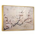 thumbnail image 2 of Designart "Simplistic Grey And Ivory Cherry Blossom" Cherry Blossom Floater Framed Wall Art Living Room, 2 of 5