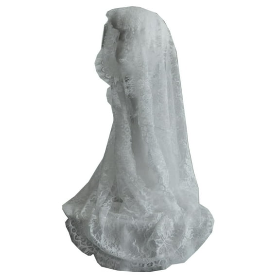 Yokua Unique Lace Wedding Veils LuxurIious Tulle Cathedral Bridal Veils Lady Veil