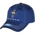 thumbnail image 6 of Checkered Flag Men's Ford Mustang Cap Tri-Bar Pony Adjustable Blue Hat, 6 of 6