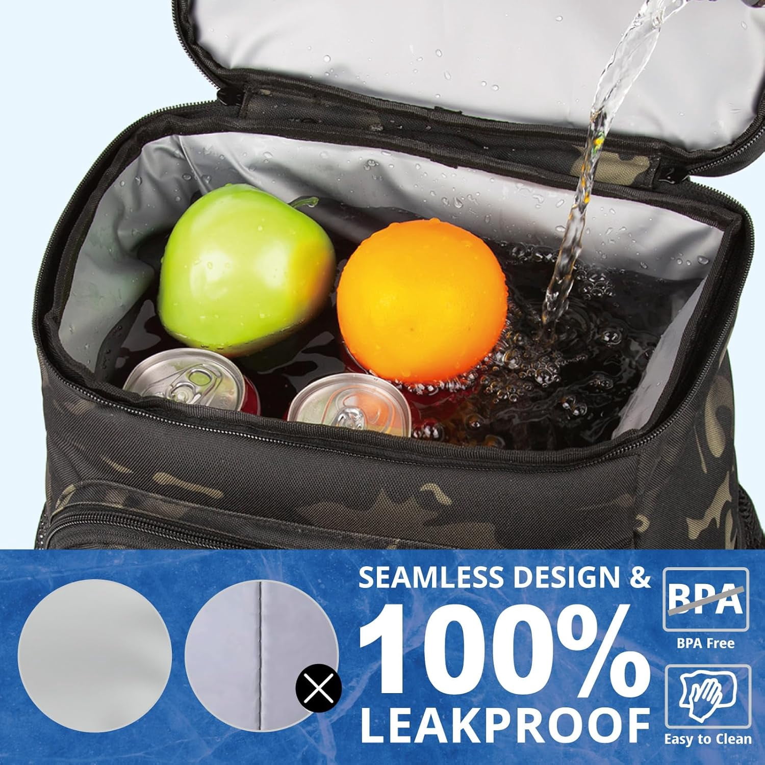 TRIPGEAR Backpack Cooler for Men, 25L Large Insulated Backpack Leak-Proof, Heavy Duty Lunch Backpack, Waterproof Ice Chest Bag