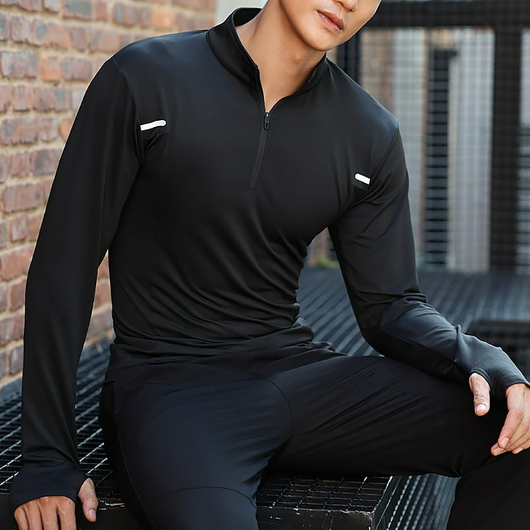 品質が Zip 1/4 Men's SSAAVKUY Long Baselayer Compression Sleeve Clothing
