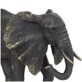 thumbnail image 4 of 10" x 7" Bronze Polystone Elephant Sculpture with Gold Detailing, by DecMode, 4 of 10