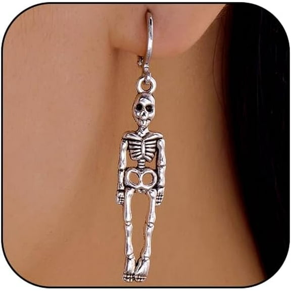 Punk Halloween Earrings for Women, Spooky Skull Skeleton Dangle Earrings for Women,Bloody Knife Drop Earring,Scary Halloween Party Earring for Halloween Accessories