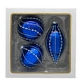 thumbnail image 5 of Kurt Adler 80MM Glass Shiny Blue Gemmed Onion, Finial and Ball 3-Piece Ornament Set, 5 of 5