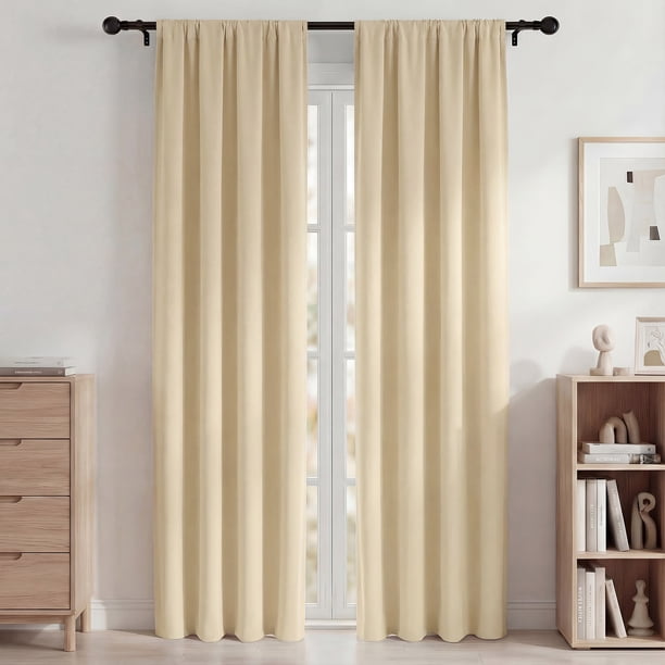 Blackout Cortinas, Cortinas Oscurecedoras de Habitación 42x84in Juego de 2 Paneles, Cortinas Blackout con Bolsillo para Barra para Recámara y Sala de Estar, Cortinas de Ventana con Aislamiento Térmic