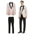 thumbnail image 2 of Men'S Wedding Tuxedo Set + Classic Bow Tie - Elegant Floral Jacquard Blazer - Polyester Suits, 2 of 8
