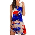 thumbnail image 2 of Clearance Sales Today Joau Womens 4th of July Plus Size Sleeveless T-Shirts Mini Dress American Flag Patriotic Summer Swimsuit Coverups Beach Sundresses Casual Loose Tank Dress, 2 of 5