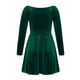 thumbnail image 4 of Vestidos Para Mujer Vestidos de Otoño Cuello en V Color Sólido Manga Larga Terciopelo Dorado Cintura Alta Vestido Formal Odeerbi  ODB132299, 4 of 6