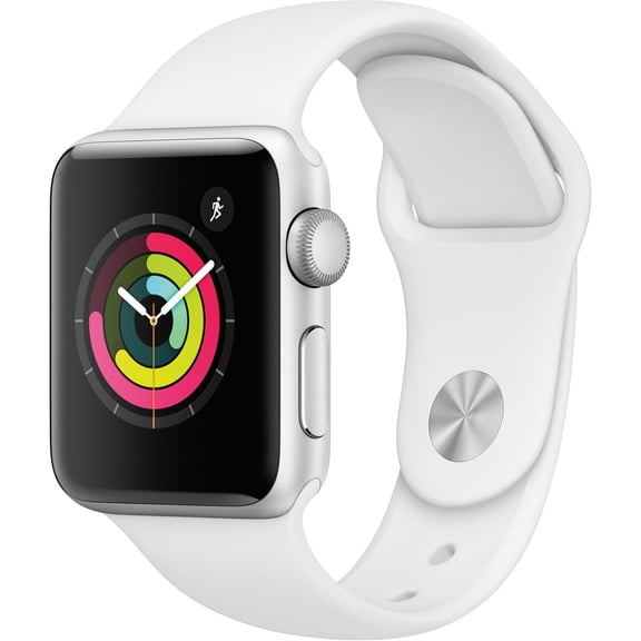 Pre-Owned Apple Watch Series 3 GPS Silver - 38mm - White Sport Band