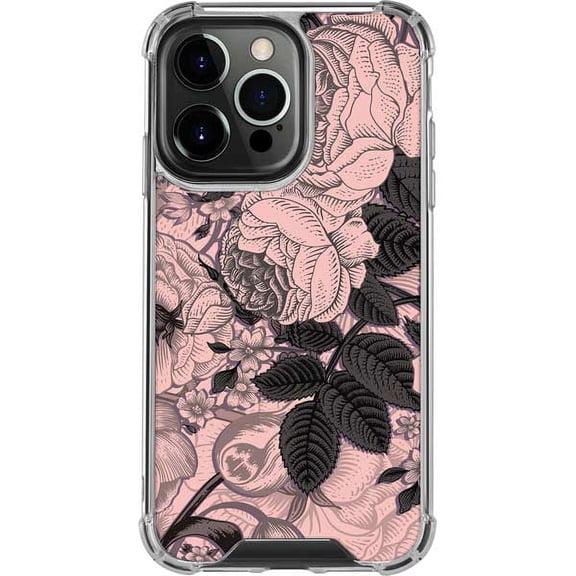 Skinit Rose Quartz Floral iPhone 14 Pro Clear Case