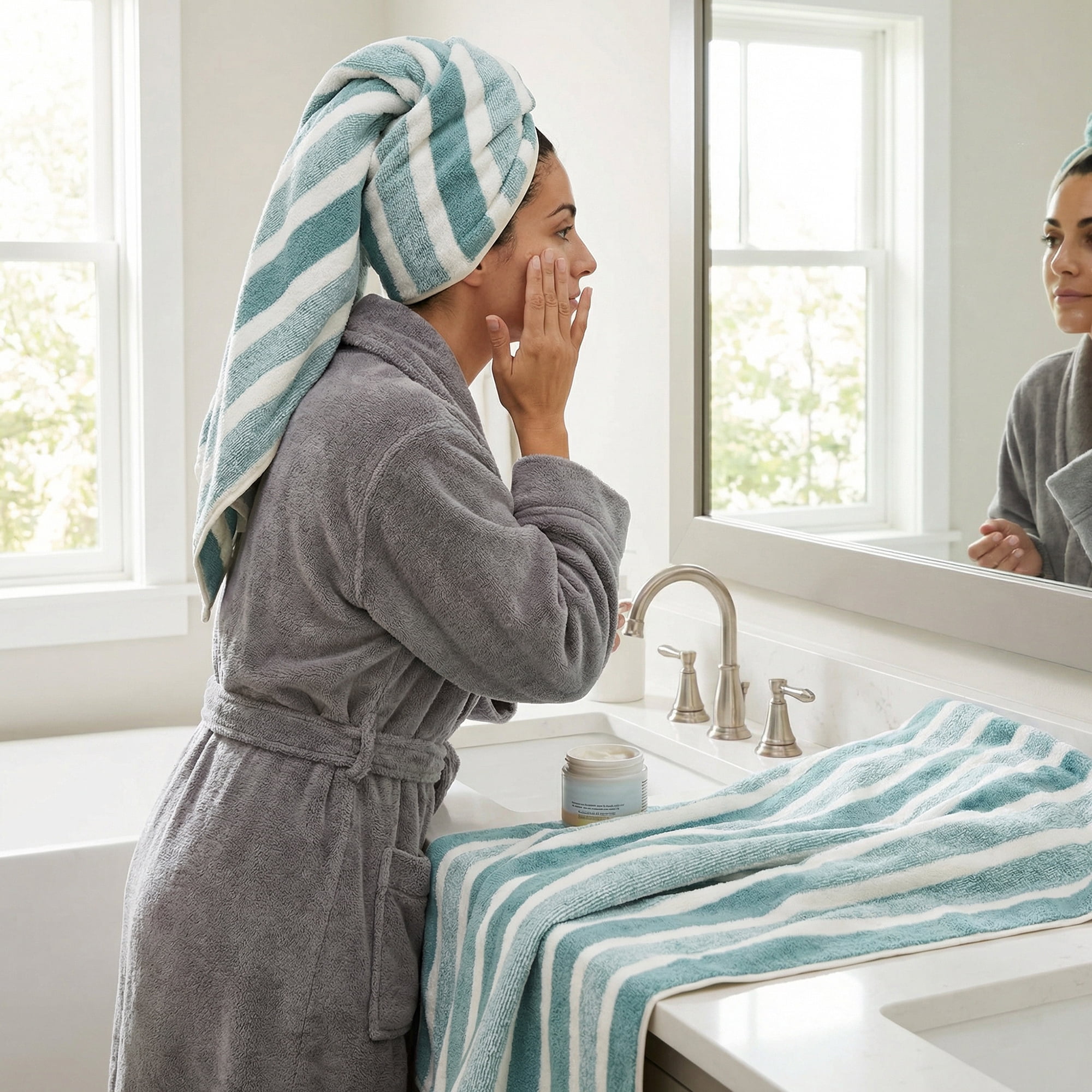 Unique Bargains Ultra Plush Soft Highly Absorbent Coral Fleece Bath Towel Green 71" x 35"