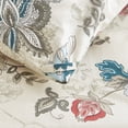 thumbnail image 3 of SLEEPBELLA Queen Size Comforter Set Teal & Red Botanical Pattern Printed on White 100% Cotton Fabric, Ultra Soft Microfiber Inner Fill 3Pcs Bedding Set, 3 of 6