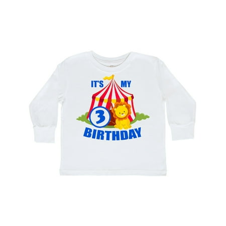 

Inktastic Its My Birthday Circus Tent with Lion 3 years old Gift Toddler Boy or Toddler Girl Long Sleeve T-Shirt
