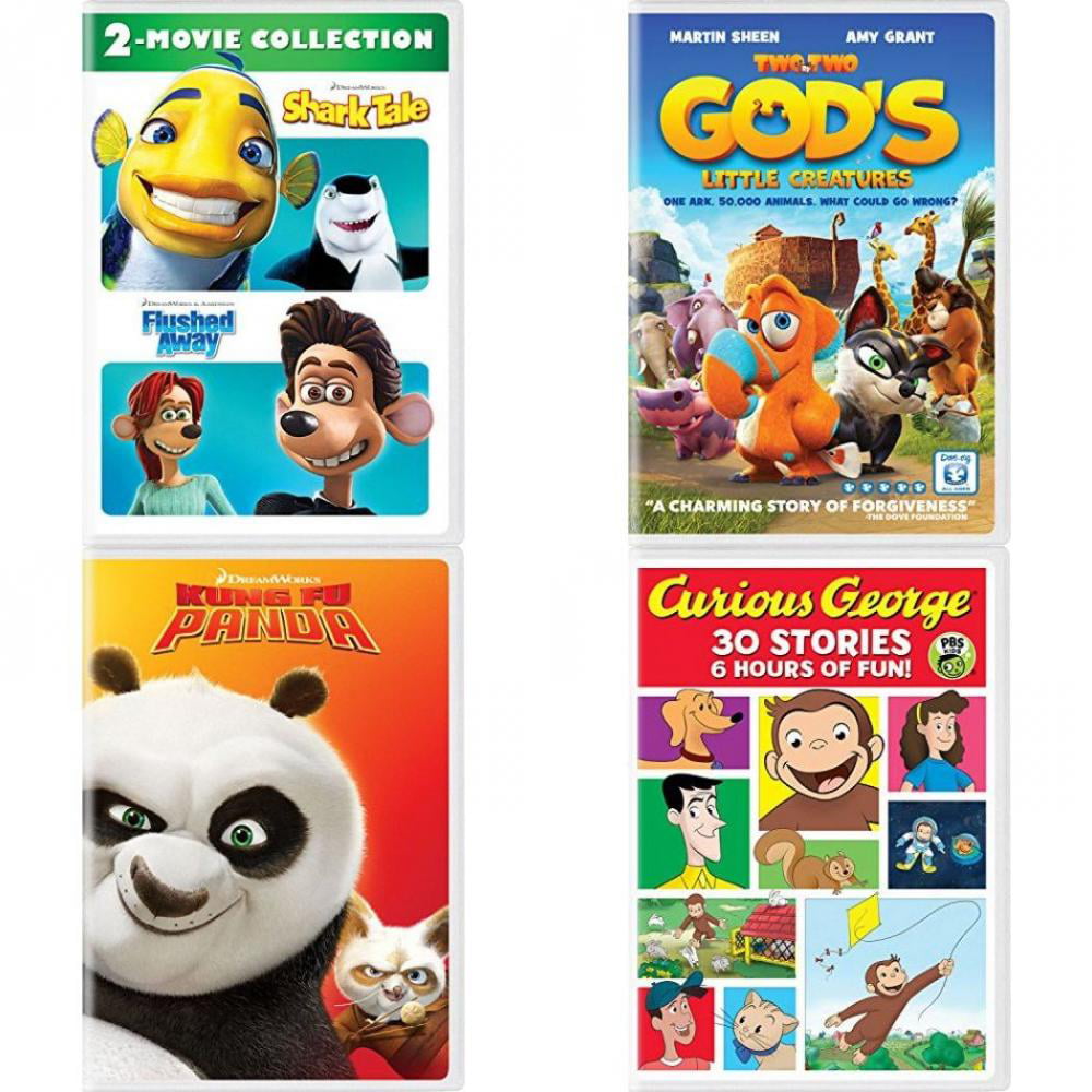 Children's 4 Pack DVD Bundle: Shark Tale / Flushed Two by Two, Kung Fu Panda, Curious George 30-Story Collection - Walmart.com