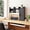 Grey, variant on Homiflex Desktop Bookshelf, Wooden Desk Hutch with LED Lights, Desktop Shelf with 6 Shelves, Cabinet, Power Outlets, Office Desk Organizer, Over Desk Storage Shelves for Dorm, Home, Walnut