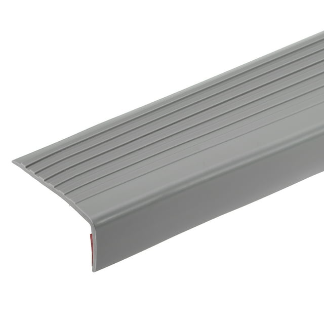 Uxcell 3.2Ft Nosing de Escalera, Protectores de Bordes de Escalera en Forma de L de 3cm de PVC, Gris