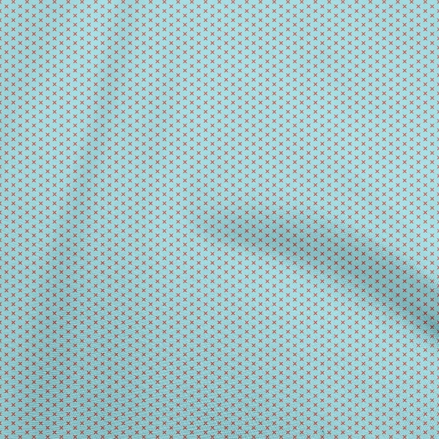 oneOone Polyester Spandex Light Blue Fabric Geometric Fabric For Sewing Printed Craft Fabric By The Yard 56 Inch Wide