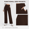 thumbnail image 3 of Feekit Women's Fleece Lined Wide Leg Yoga Pants, High Waisted Stretch Lounge Pants with 2 Deep Pockets, 3 of 8