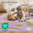 thumbnail image 3 of ODIKA 8'x10' Lavender And Peach Bloom Fern Leaf Washable Area Rug Artistic Floral Foliage Patterns in Warm Tones Non-Slip Chair-Friendly Mat for Dining Room, Large Office, Lounge, 3 of 6