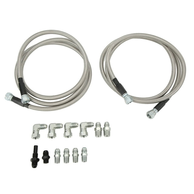 Manguera enfriadora de transmisión de 70 pulgadas con adaptadores, repuesto Flexible de acero inoxidable para coches y camiones Chevy
