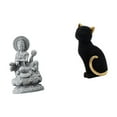 thumbnail image 6 of Dualoai Guan Yin Cat Statue Kuanyin Figurine Feng Shui Resin Collectible Female Buddha Sculpture Chinese Animal Crafts for Indoor Hallway Table Centerpieces Entrance Bookshelf Living Room Bedroom, 6 of 8