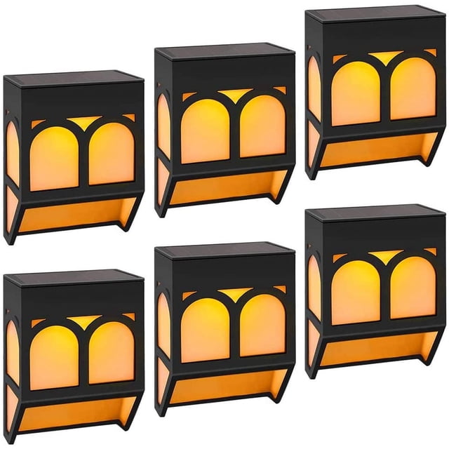 FloreceBien Lámpara solar para exteriores, luces solares para vallas, iluminación LED solar para decoración de paisajes para jardín, patio, entrada, puerta de entrada, blanco cálido/multicolor,