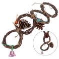 thumbnail image 4 of Juguete De Anillo Para Loro, Diseño De Gancho, Colgable, Masticable, Fácil De Usar, Juguete Para Columpio De Anillo Para Loro, Tejido A Mano, Seguro Para Pájaros Y Loros ANGGREK IG2112, 4 of 8