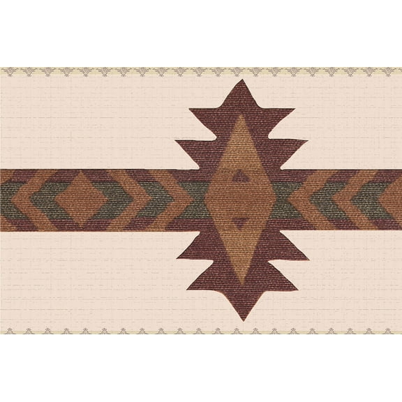 Dundee Deco's Peel and Stick Wallpaper Border - Southwestern Burgundy Brown Green Abstract Wall Border Retro Design, 15 ft x 7 in, Self Adhesive