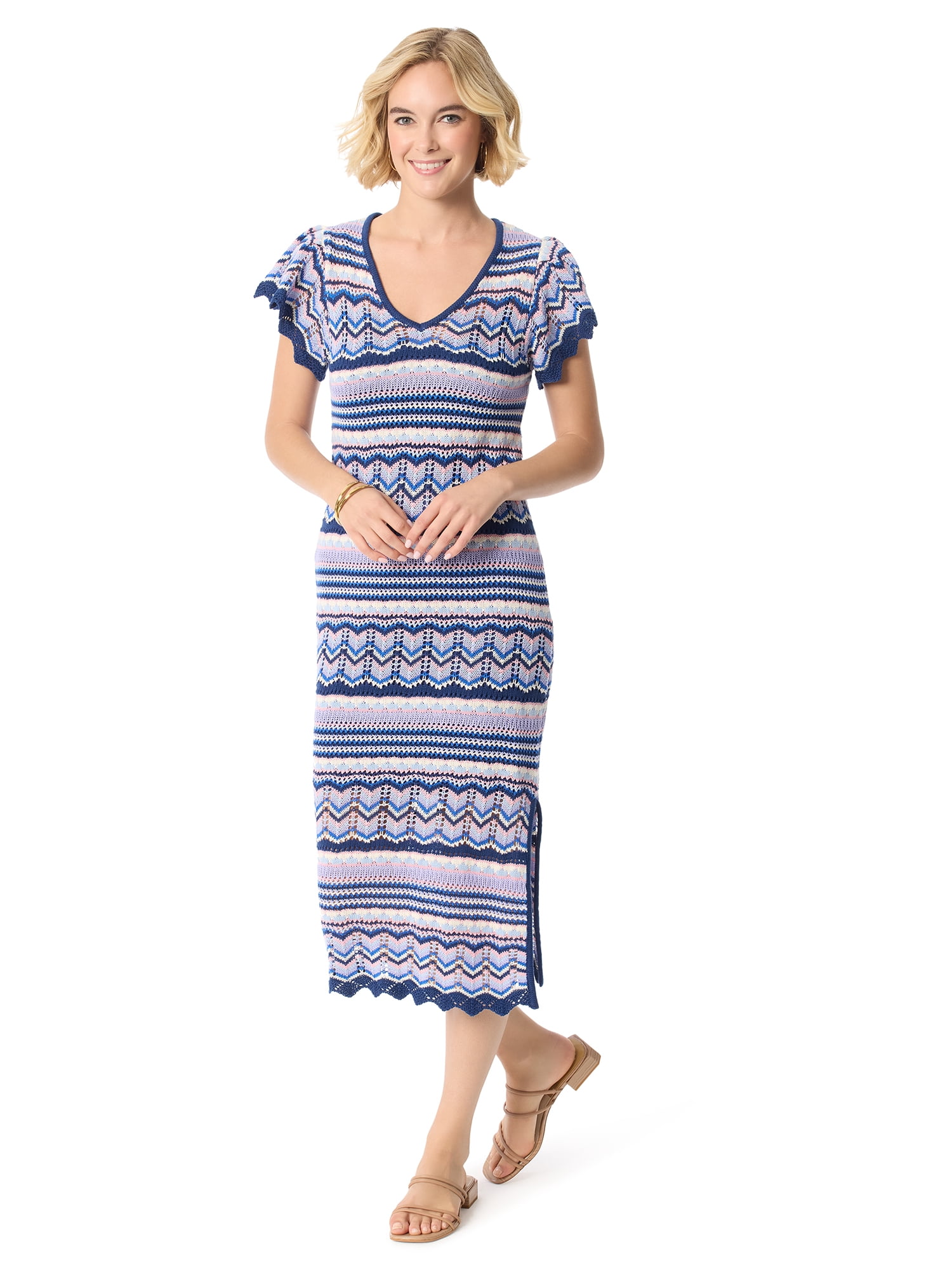 Jessica Simpson Women's and Women's Plus Trinity Crochet Dress, Sizes XS-5X