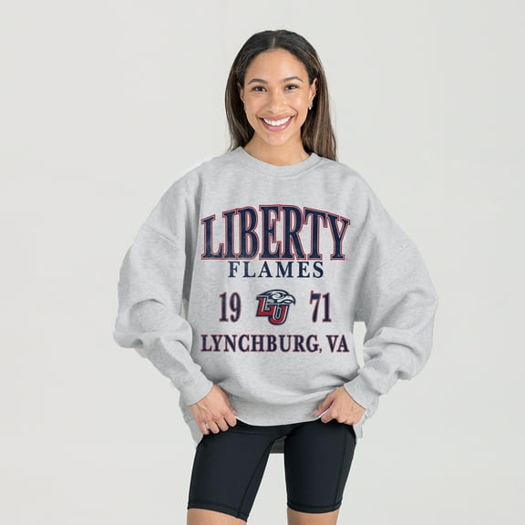 Women's Gameday Couture Ash Liberty Flames Premium Fleece Pullover Sweatshirt