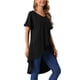 thumbnail image 4 of INSPIRAR CHIC Blusas de Mujer de Manga Corta Asimétricas con Nudo en la Cintura, Top Elegante Casual, Talla 2XL, Negro, 4 of 6