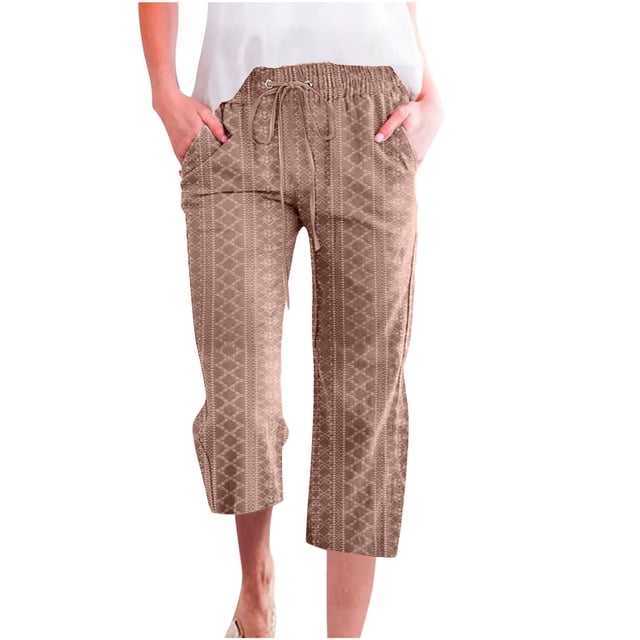 Pantalon Grande Taille pour Femmes, Pantalon Confortable Court de Loisirs, Pantalon de Survêtement Coloré, Pantalon de Yoga, Pantalon pour Femmes Grandes, Or Rose, TG
