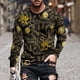 thumbnail image 2 of Hombres manga larga O-cuello impreso moda pulóver camisa casual Tops blusa Pompotops oipoqjl2276, 2 of 9